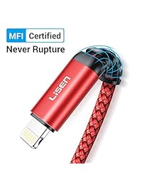 LISEN - Cable cargador para iPhone (5.9 ft, certificado Apple MFi, cable Lightning, cable de carga rápida USB trenzado de nailon, compatible con iPhone X Xs Max XR 8 8 Plus 7 7 Plus iPad) 6 pies
