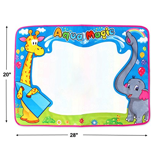 Kids Drawing Mat Aqua Magic Water Doodle Pad for Painting Writing Educational Toy Gift (Blue, Large)