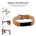 iGK Leather Replacemnt Bands Compatible for Fitbit Alta and Fitbit Alta HR, Genuine Leather Wristbands with Stainless Steel Buckle Bamboo-Grain