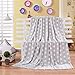 HYSEAS Flannel Fleece Star Throw Blanket Grey - Soft Plush Cozy Fuzzy Microfiber Blanket for Couch, Bed, Chair, Sofa - All Seasons Lightweight - 50x60 Inch