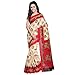 Jaanvi fashion Women's Bhagalpuri Cotton Printed Saree Free Size Beige