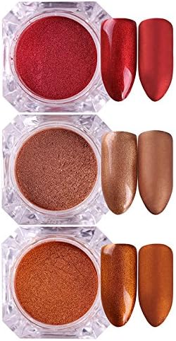 3 Boxes Pearl Powder 2g Shining Nail Glitter Manicure DIY Nail Art Glitter Powder for Women Girls