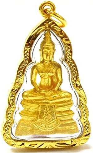 San Thai Buddha Holy LP Sothorn Gold Mini Statue Wat Sothon Wararam Worawihan Pendent Amulet