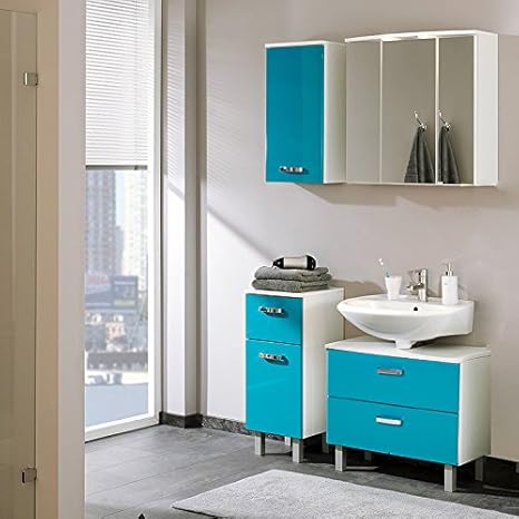 Weiss Badezimmer Hangeschrank Rimini222 Hochglanz Turkis Sidra Hospital