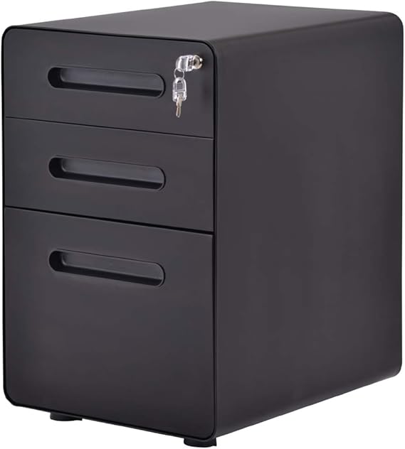 3 Drawer Filing with Wheels Metal Locking File