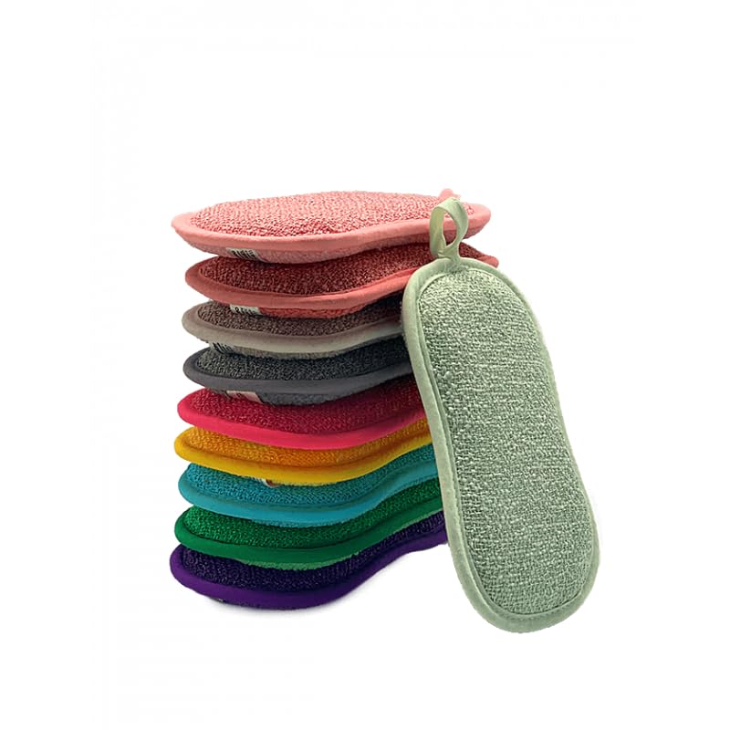 Clever Sponge Venteo Pack of 10 Multi-coloured Double-Sided Sponges for All Surfaces/Machine Washable 17 cm 0.2 kg