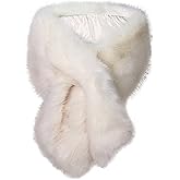 KAMA BRIDAL Women Long Faux Fur Shawl Bridal Stole Cover Up Winter Soft Bolero Scarf