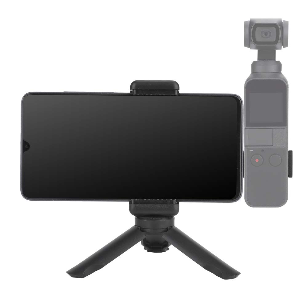 VBESTLIFE Mini Tripod, 1/4 Inch Screw Head Cell Phone Clamp Desktop Tripod Cell Phone Clamp Table Stand Compatible with Mobile Phone 6~10cm, Camera, DJI OSMO Pocket