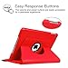 Fintie Rotating Case for iPad 6th / 5th Generation (2018/2017), iPad Air 2 / Air 1 (9.7 Inch) - 360 Degree Rotating Stand Cover Auto Sleep Wake, Red