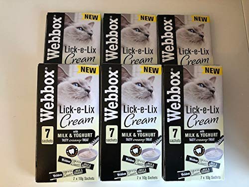 Webbox Lick-e-Lix Cream with Milk and Yoghurt 7 x 10g Sachets (Pack of 6)