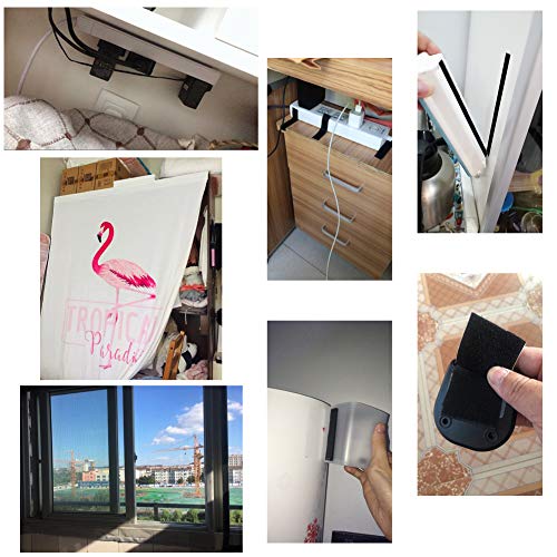 Self Adhesive Hook and Loop, 14PCS Sticky Back Tape Double Sided Strong Fastener Heavy Duty Interlocking Mounting Tape for Home Office Use(1.2x4inch)  - Thumbnail 4