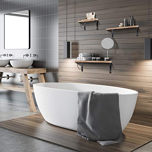 UHNDY Floating Shelves, Wall Mounted Set of 3, Paulownia Storage Shelf, Rustic Wood Wall Hanging Shelves, Above Storage for Kitchen, Bathroom, Living Room and Bedroom