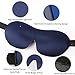 Sleep Mask with 2 Pair of Earplugs，3D Contoured Shape By OXA,Adjustable Velcro Strap For Men and Women- Best For Travel, Insomnia or Quiet Night Sleep