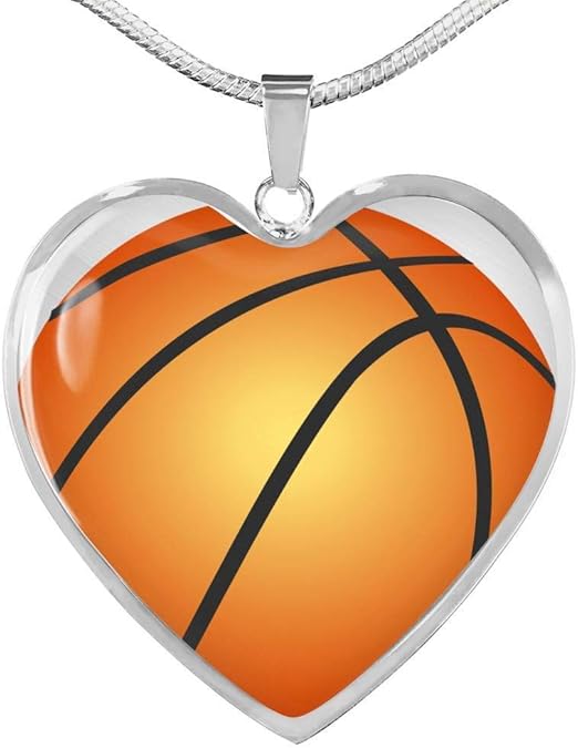 LuckXone Basketball Heart Pendant Necklace for Boys