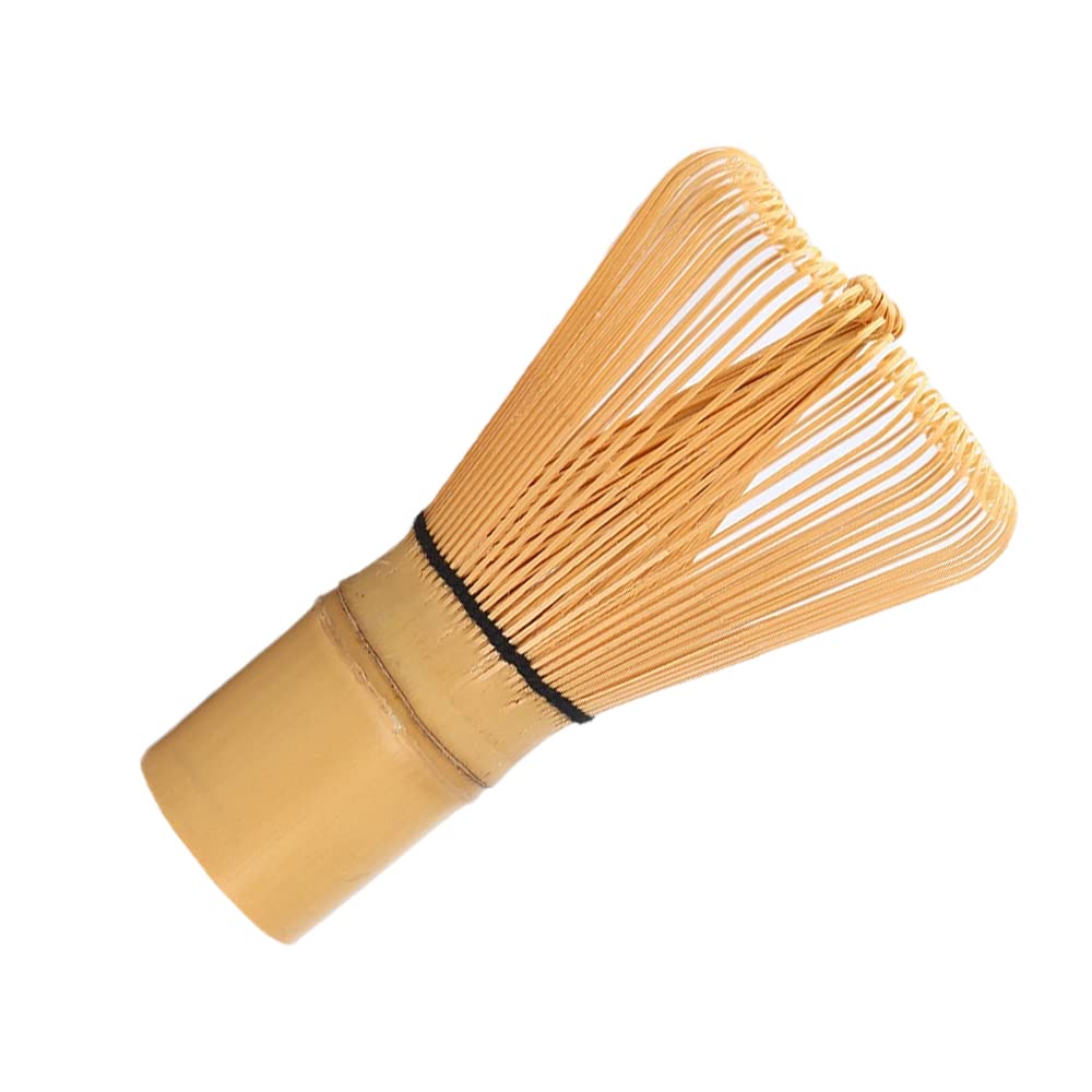 AOTISBAO 100 Prong Matcha Whisk Natural Bamboo Tea Powder Whisk Semi-handmade Chasen for Making and Stirring Matcha Golden Bamboo Matcha Green Tea Whisk Chasen