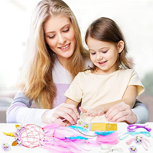 Dream Catcher Kit for Kids, DIY Dream Catcher Kit, Unicorn Dreamcatcher Kit with Lights, Dream Catcher for Girls, Crafts for Girls Ages 8-12