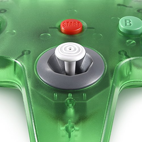 2 Pack Classic Controller for N64 Gaming, miadore Wired Retro Game Pad Joystick Remote Joypad for N64 Video Game System N64 Console - Jungle Green