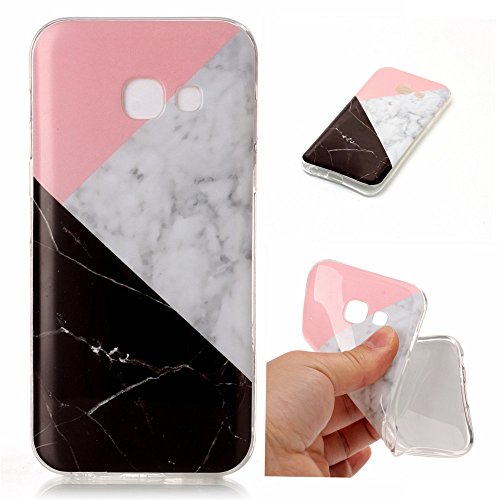 Galaxy A5 2017 case marble, XYX Marble Pattern IMD Slim Fit Flexible Shockproof Anti-Scratch Anti-Fingerprint Case for Samsung Galaxy A5 2017 [Black White Pink]