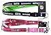 Seattle Seahawks --Two Tone + Pink -- (Set of 2) Lanyard, NFL Official Licensed, footballs Key Chain