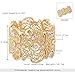 D EXCEED Womens Bohemian Lace Bracelet Vintage Filigree Cuff Bangle Bracelet Wide Stretch Rhinestone Bracelets for Ladies