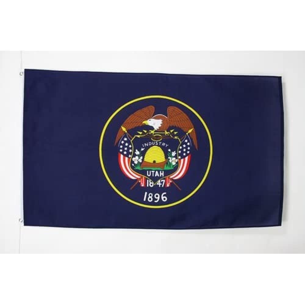 AZ FLAG - Utah Flag - 3x5 Ft - 100D Polyester Us State Of Utah Banner with Two Metal Grommets - Fade Resistant - Vivid Colors - 3' x 5' Feet - 150x90 Cm — image 1