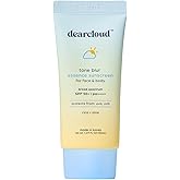 dearcloud Tone Blur Essence Sunscreen SPF 50+ PA++++ – Korean Sunscreen for Face, Primer with Vegan Ingredients (1.69 fl oz)