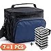 Lunch Box Bag Insulated Lunch Bag Set+7 Pack 3 Compartment Meal Prep Containers