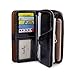 Yafeige Large Luxury Women's RFID Blocking Tri-fold Leather Wallet Zipper Ladies Clutch Purse(1-Waxed Black)