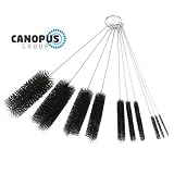 Canopus Nylon Tube Straw Brush Set: 8.2 Inch Small Bottle Brush Set for Cleaning Pipe, Straw, Test Tube, 10 Piece Variety Pack