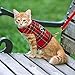 SCIROKKO Cat Harness and Leash Set - Escape Proof Adjustable for Outdoor Walking Jacket with Safety Buckle, Plaid