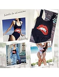 Bañador de una pieza, color blanco, negro, para dama, diseño de lentejuelas