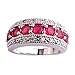 Psiroy 925 Sterling Silver Created Ruby Spinel Filled Half Eternity Band Ring