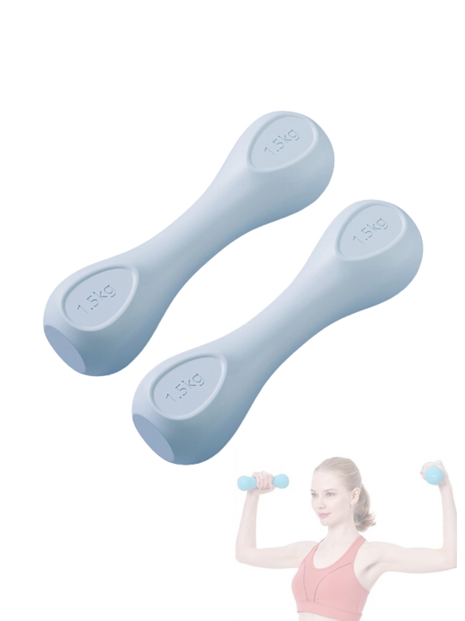 MAGIC SELECT Set 2 Dumbbells 1,5 Kg. Lightweight Vinyl Weights for Gym. Non-Slip Dumbbells for Strength Training and Home Gym. Ergonomic Weights for Fitness.