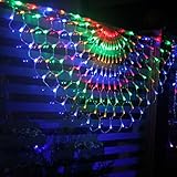 Fuloon 8 Modes 110V 3M x0.8M 504 LED Colorful Indoor/Outdoor Net Peacock Web String Light Lamp For Christmas Wedding Party Festival Decoration (Colorful)
