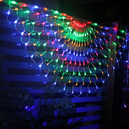 Fuloon 8 Modes 3 Meter x 0.8 Meter 504 LED Colorful Indoor/Outdoor Net Peacock Web Light