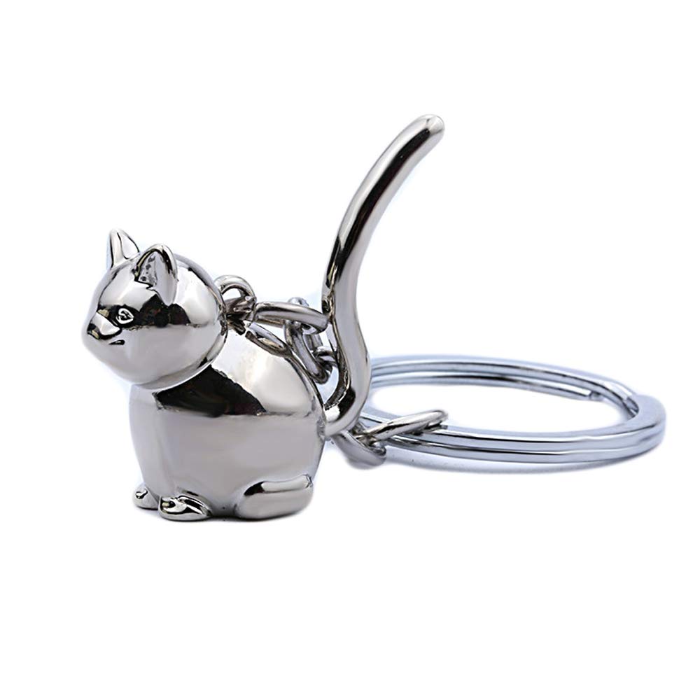 IKAAR Keyring 3D Cat Keychain Metal Key Ring Key Chain Creative Gifts for Men and Women