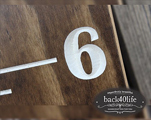 Back40Life | 60" Premium Engraved Wooden Growth Height Chart Ruler - The Establishment (Dark Walnut + Antique White)