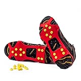 Alps Ice Grips Snow Traction Gear Slip on Snow and Ice Cleat Traction Prevent Slipping + 10 Extra Replacement Steel Studs (Red))