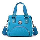TianHengYi Women's Water Resistant Nylon Double Top Handle Tote Handbag Girls Crossbody Shoulder Bag