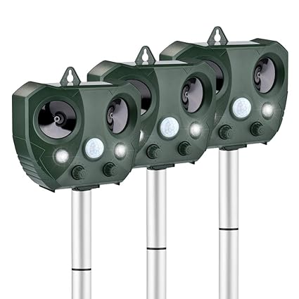 Sararoom Katzenschreck Ultraschall Solar, Wasserdichte Utraschall Abwehr mit 5 Modus Einstellbar Tiervertreiber Ultraschall f
