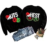 TQUEQRW Couples Christmas Sweatshirts Merry Christmas Sweatshirts for Women Funny Xmas Long Sleeve Shirt Holiday Pullover