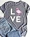 Women LOVE Pineapple Letters Print Funny T-Shirt Casual Short Sleeve Blouse Tees size X-Large (Gray)
