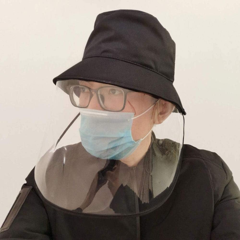 Face Shield Visors Clear Anti Spitting Protective Face Shield Anti Saliva Fisherman Cap Windproof Dustproof Sand Proof Mask Anti Uv Fog Splash Sun Protective Hat A. Black