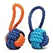XPangle Dog Ball Toy,Dog Interactive Rope Chew Toys Durable Teeth Throw and Tug War Plays for Medium to Large Breeds and Puppies(Blue)