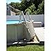 Vinyl Works AF Adjustable 24 Inch Ladder for Above Ground Swimming Pools with Secure Gate Closure and 2 Deck Mount Flanges, White
