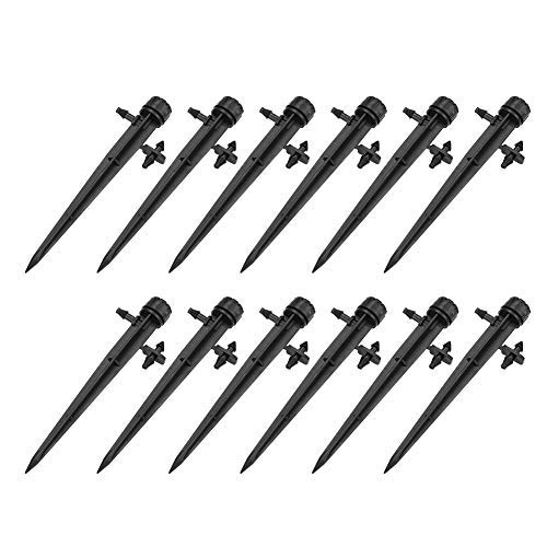 50PCS Adjustable Drip Emitters for 4/7mm Drip Tubing, 360 Degree 8 Holes Irrigation Drippers for Vegetable Garden Flower Bed Herbs Garden Watering System