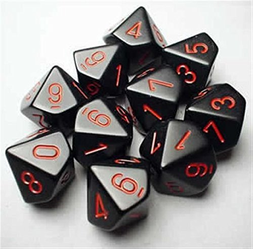 10-sided Dice: Opaque Black