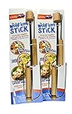 The Wolf’em Stick: 2-In-1 Premium Hot Dog and Marshmallow Roasting Stick with Wooden Rotary Handle and Unique Biscuit Cup Roasting Attachment (32 Inches, Pack of 2) by Campfire Industries