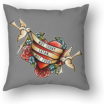 AnFuK Not Today Satan Standard Throw Pillowcase Square Pillow Cover 18x18 Inch