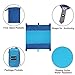 G4Free Sand Free Compact Outdoor Beach/Picnic Blanket- Huge-9’ x 10’ for 7 Adults- Best Mat for Festivals & Hiking-Ripstop Nylon Oversized Lightweight & Portable with Anchor for Camping(Blue)
